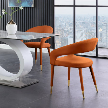 Destiny Cognac Velvet Dining Chair