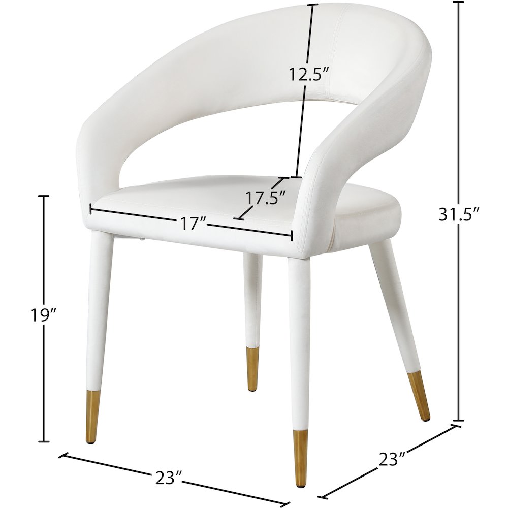 Destiny Cream Velvet Dining Chair