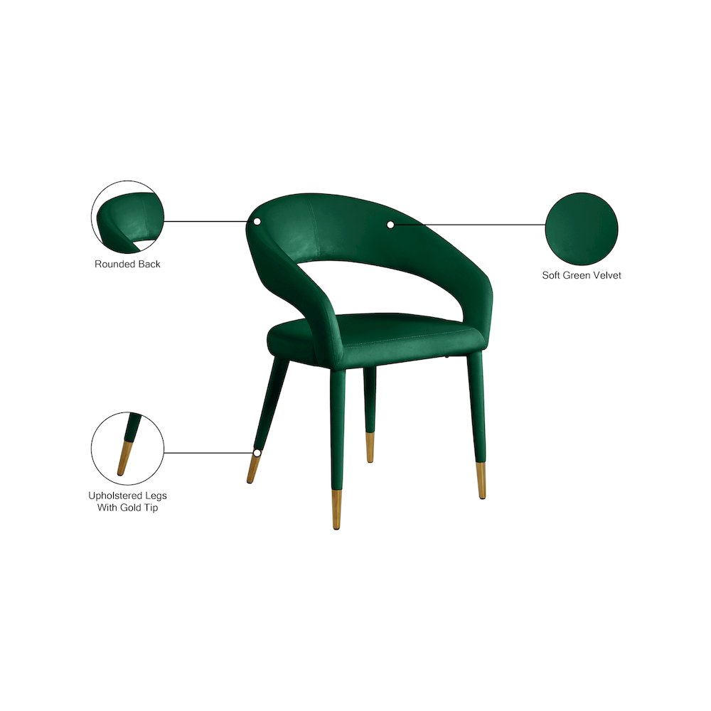 Destiny Green Velvet Dining Chair