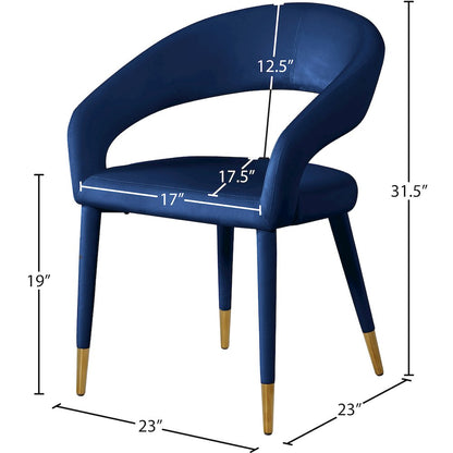 Destiny Navy Velvet Dining Chair