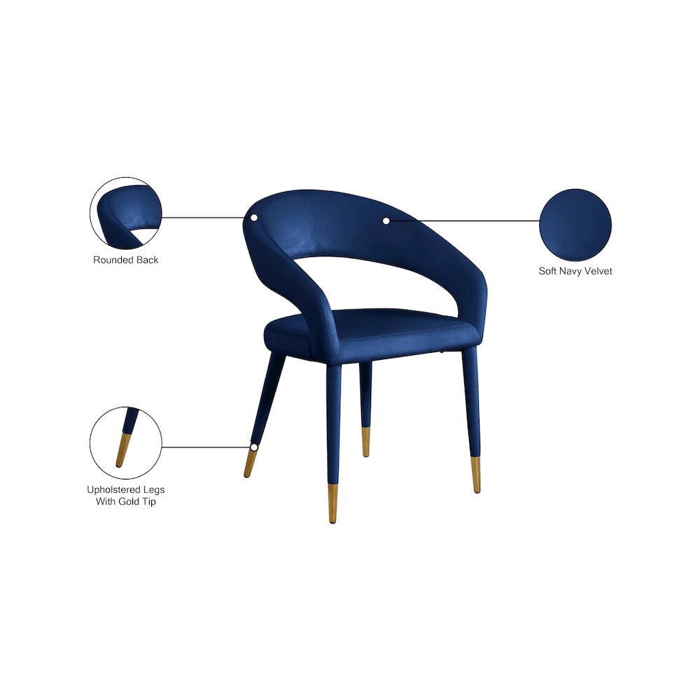 Destiny Navy Velvet Dining Chair