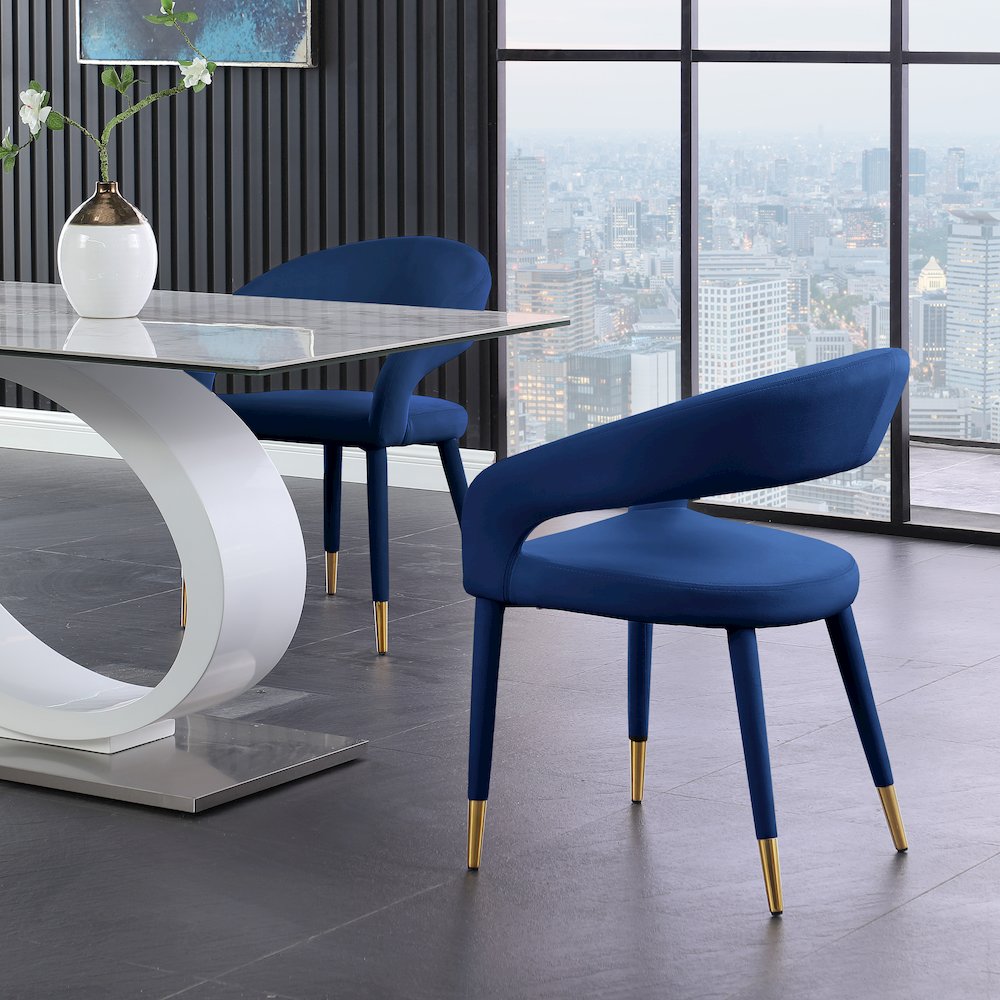 Destiny Navy Velvet Dining Chair