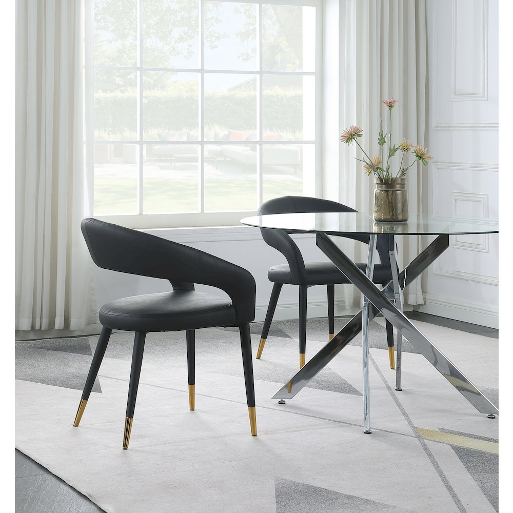 Destiny Black Vegan Leather Dining Chair