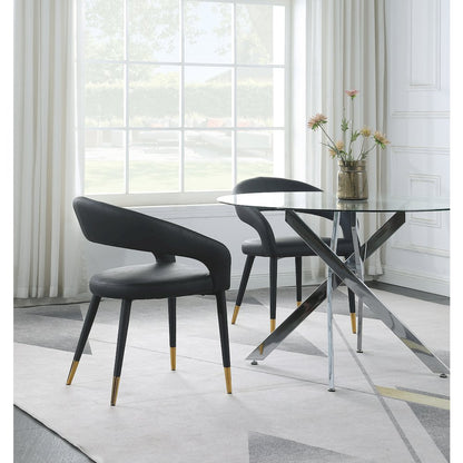 Destiny Black Vegan Leather Dining Chair