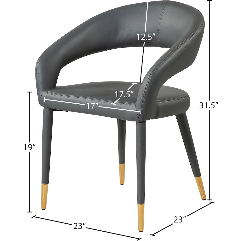 Destiny Grey Vegan Leather Dining Chair