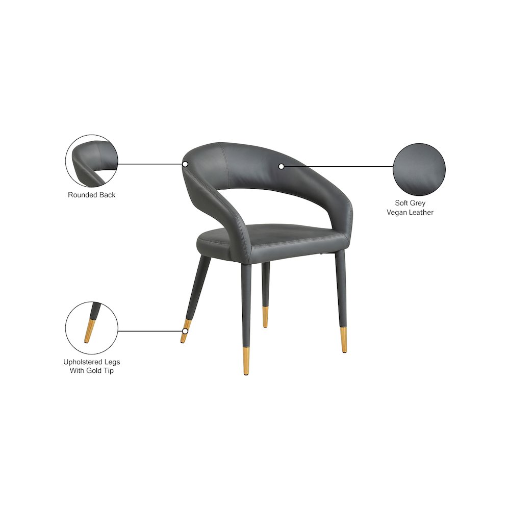 Destiny Grey Vegan Leather Dining Chair