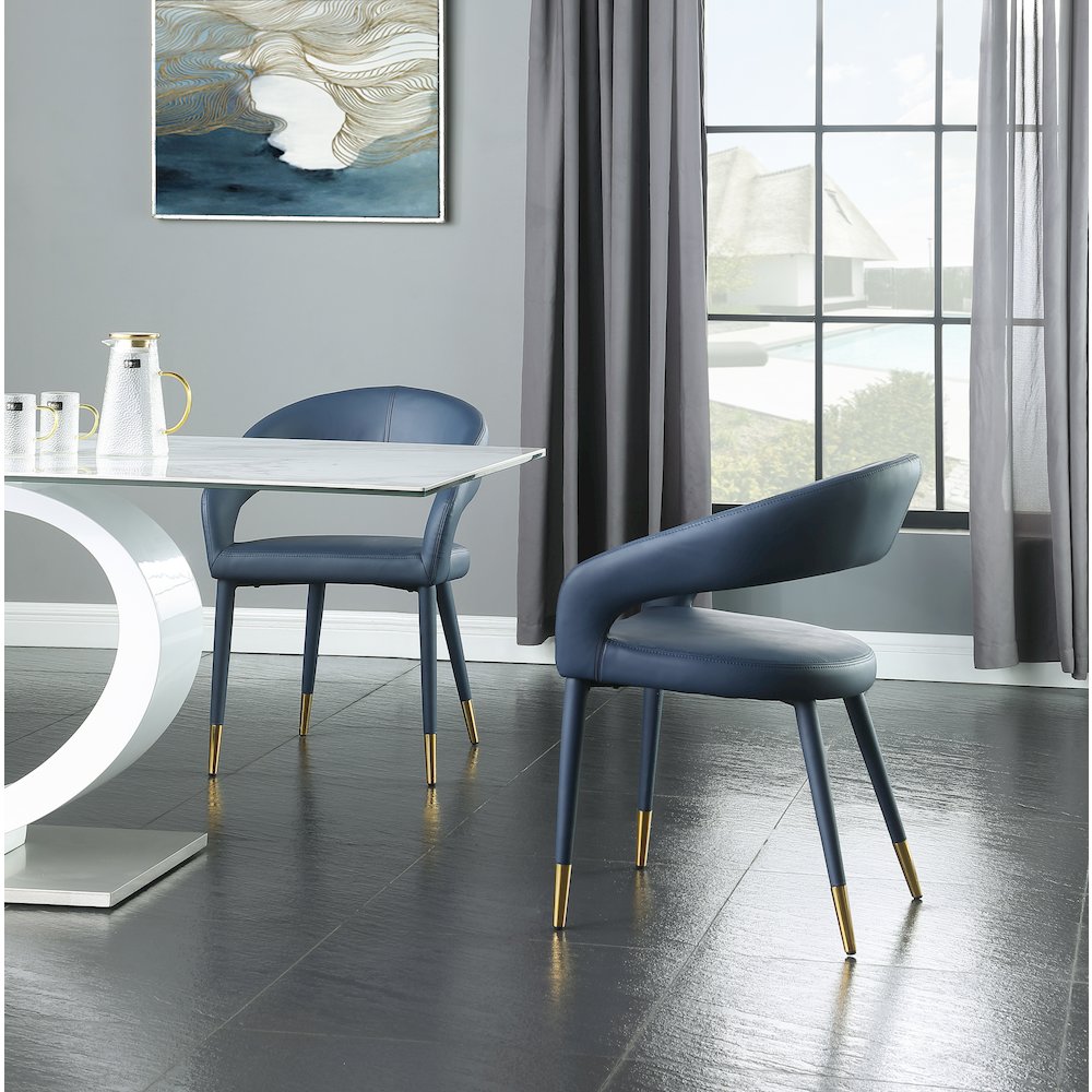 Destiny Navy Vegan Leather Dining Chair