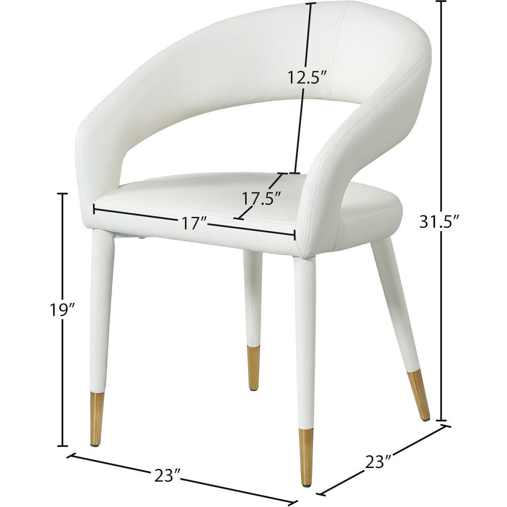 Destiny White Vegan Leather Dining Chair