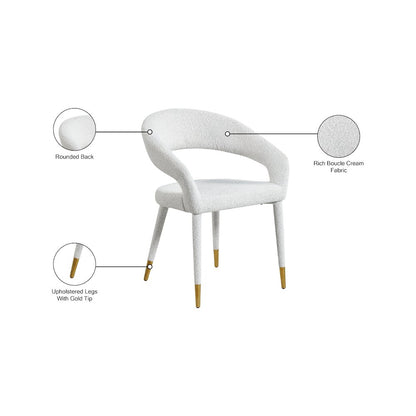 Destiny Cream Boucle Fabric Dining Chair