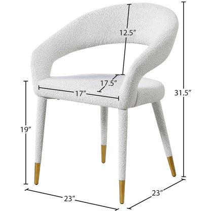 Destiny Cream Boucle Fabric Dining Chair