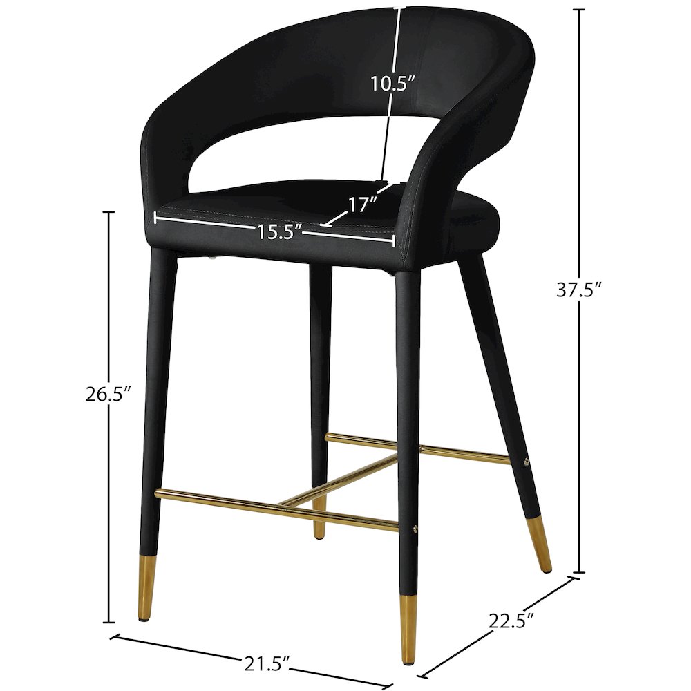 Destiny Black Velvet Stool