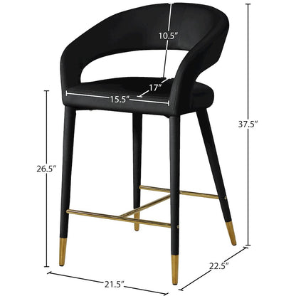Destiny Black Velvet Stool