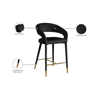 Destiny Black Velvet Stool