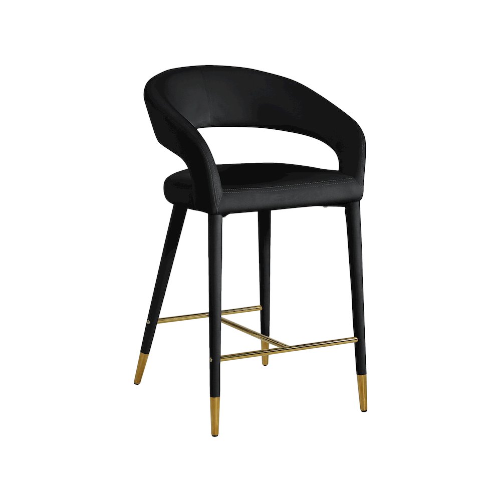 Destiny Black Velvet Stool
