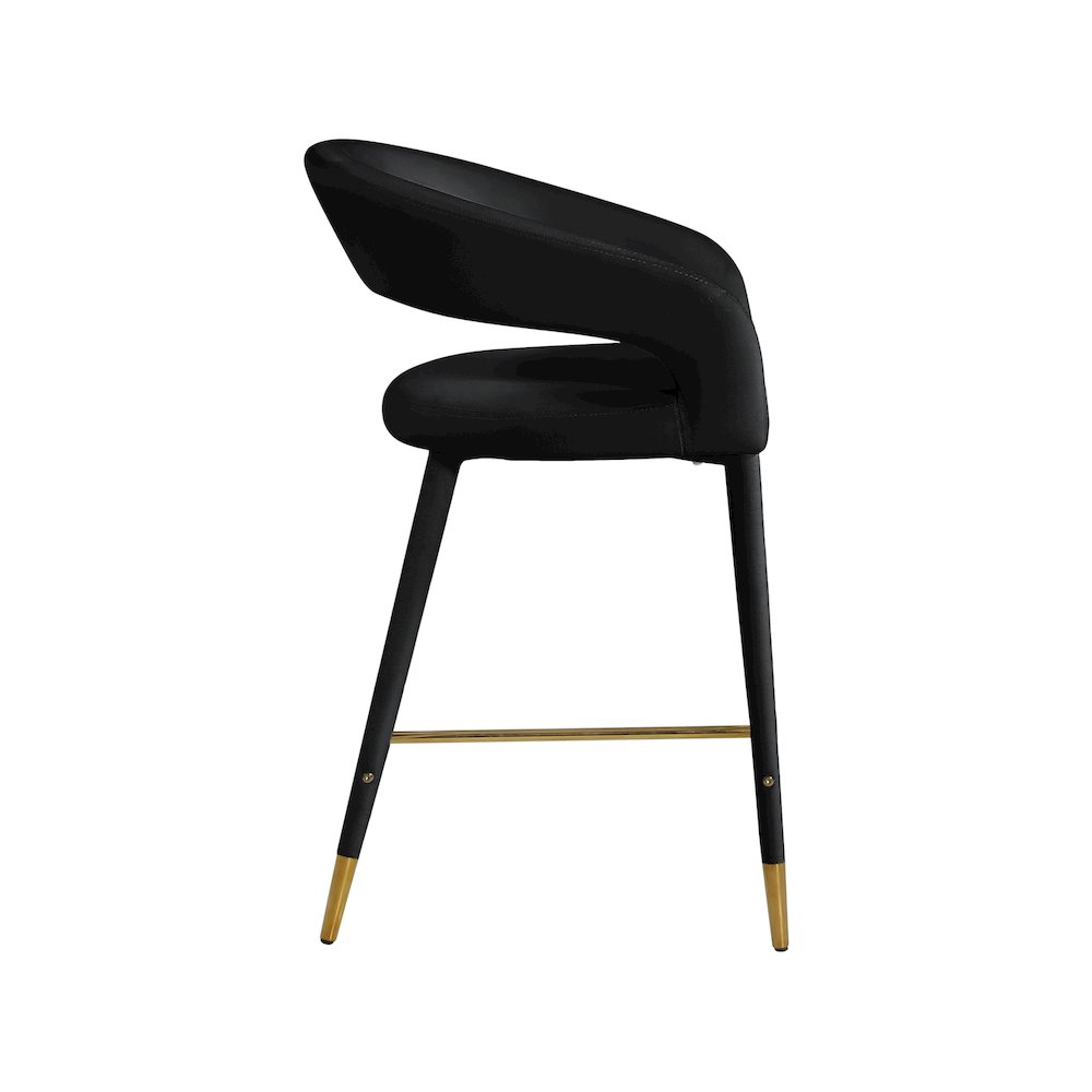 Destiny Black Velvet Stool