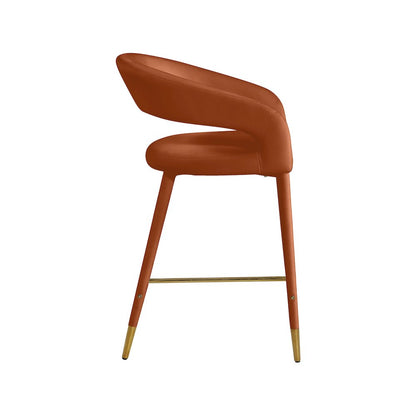 Destiny Cognac Velvet Stool