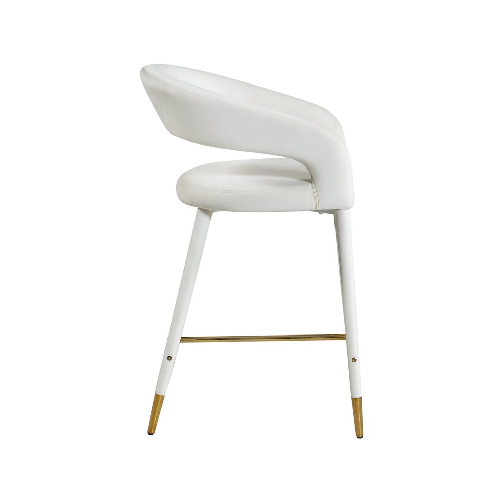 Destiny Cream Velvet Stool