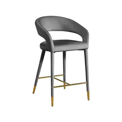 Destiny Grey Velvet Stool