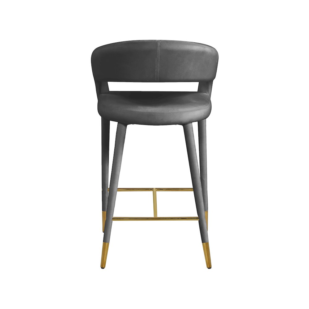 Destiny Grey Velvet Stool
