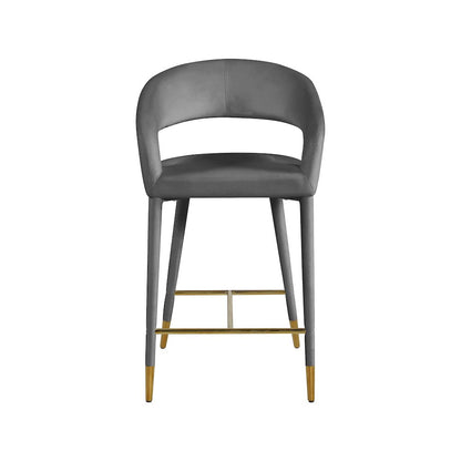 Destiny Grey Velvet Stool