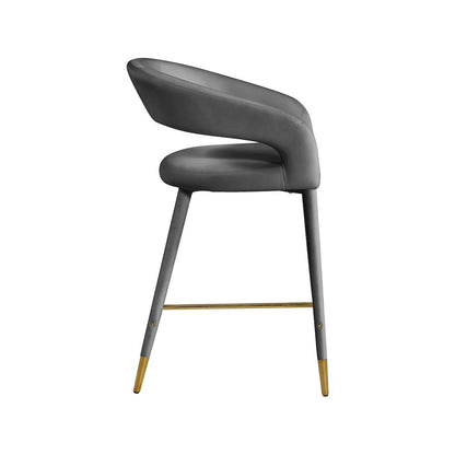 Destiny Grey Velvet Stool