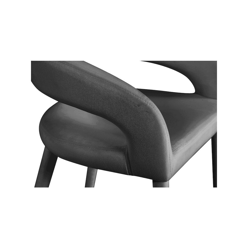 Destiny Grey Velvet Stool