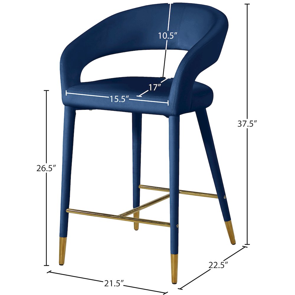 Destiny Navy Velvet Stool