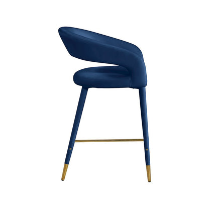 Destiny Navy Velvet Stool