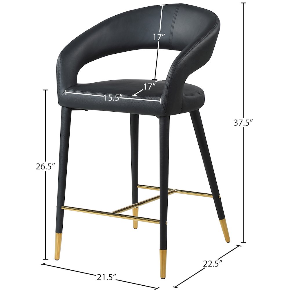 Destiny Black Vegan Leather Stool