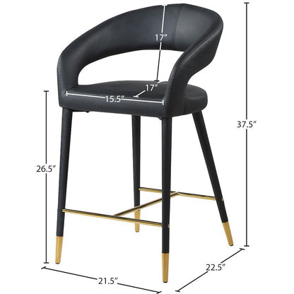 Destiny Black Vegan Leather Stool