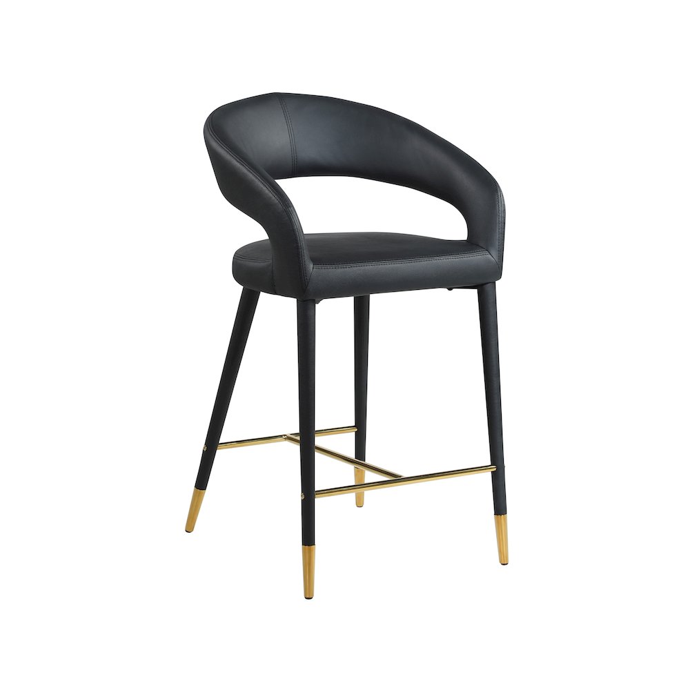 Destiny Black Vegan Leather Stool