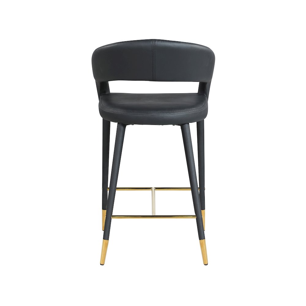 Destiny Black Vegan Leather Stool