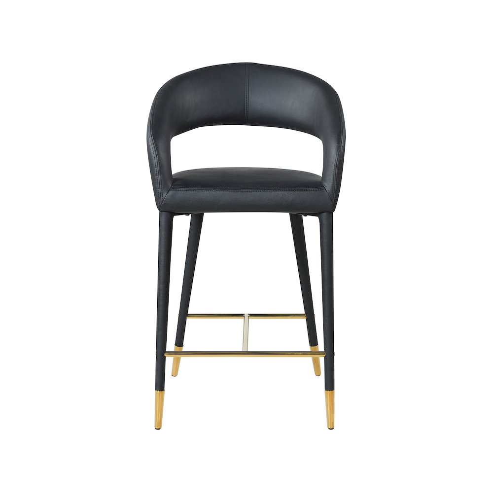 Destiny Black Vegan Leather Stool