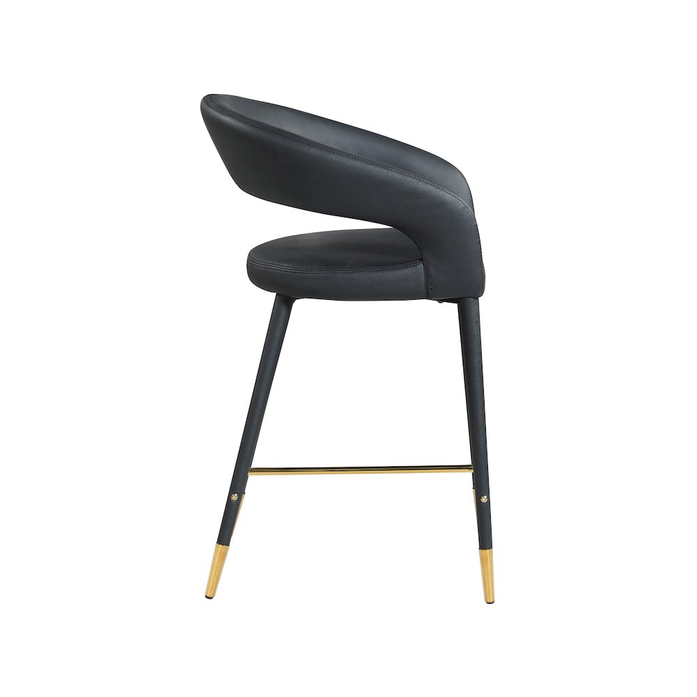 Destiny Black Vegan Leather Stool
