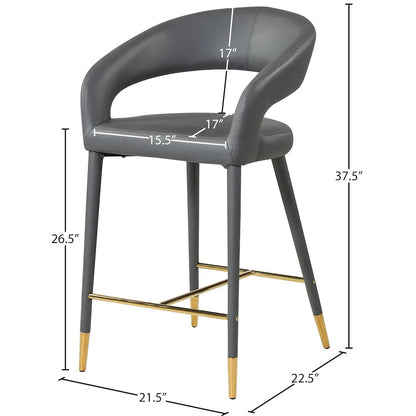 Destiny Grey Vegan Leather Stool