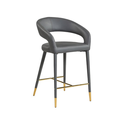 Destiny Grey Vegan Leather Stool