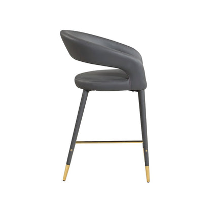 Destiny Grey Vegan Leather Stool