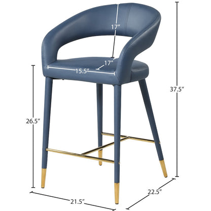 Destiny Navy Vegan Leather Stool