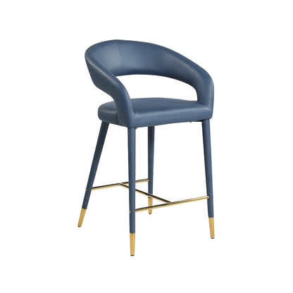 Destiny Navy Vegan Leather Stool