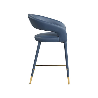 Destiny Navy Vegan Leather Stool