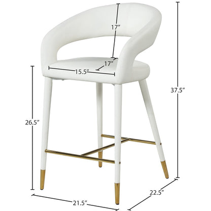 Destiny White Vegan Leather Stool
