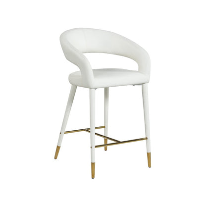 Destiny White Vegan Leather Stool