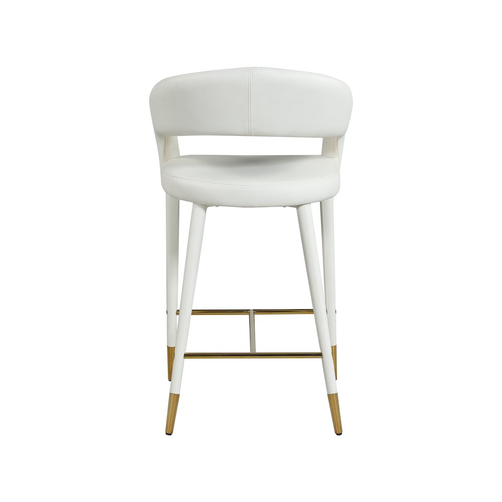 Destiny White Vegan Leather Stool