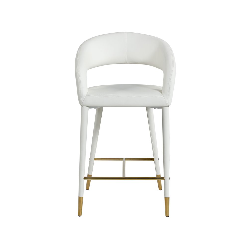 Destiny White Vegan Leather Stool