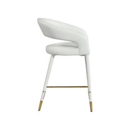 Destiny White Vegan Leather Stool