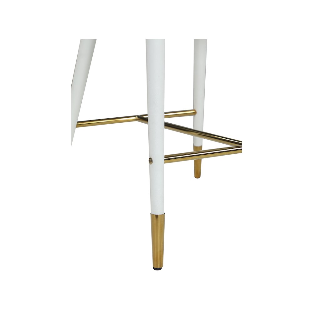 Destiny White Vegan Leather Stool