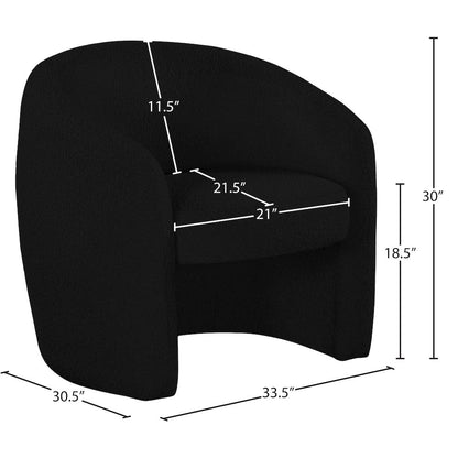 Acadia Black Boucle Fabric Accent Chair