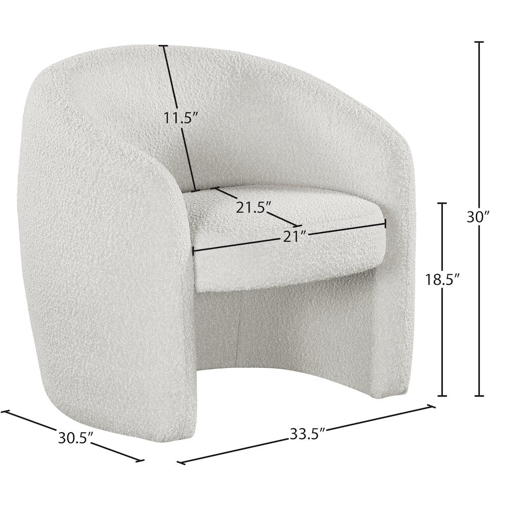 Acadia Cream Boucle Fabric Accent Chair
