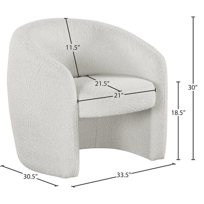 Acadia Cream Boucle Fabric Accent Chair