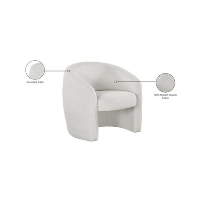Acadia Cream Boucle Fabric Accent Chair